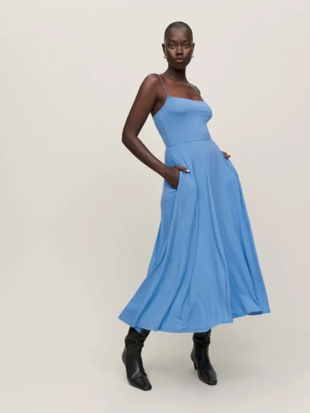 Reformation Orion Knit Dress in Parisian Blue Size Small